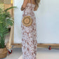 2024 New Floral Hosenträger Jumpsuit mit weitem Bein