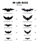 3D Halloween LED-natlampe med flagermus til festlige lejligheder, udstillingsvinduer og garagedekoration.