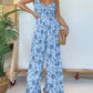 2024 New Floral Hosenträger Jumpsuit mit weitem Bein