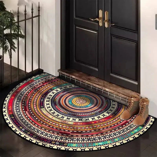 💖Forårssalg med 49% rabat💖Halvcirkelformet dørmåtte i boho-stil - skridsikkert blødt gulvtæppe