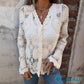 ⏳Begrenzte Zeit 50% Rabatt💥Elegance trifft Komfort: Leichte Spitze für jeden Tag🌸Damen Spitze V-Ausschnitt Langarm Top