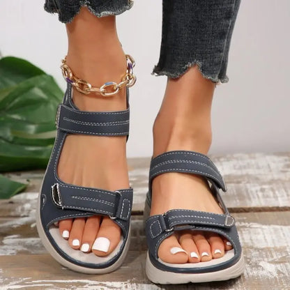 【36-43】 2024 Neue Damen-Sandalen in großen Größen, sportlich, bequem, gerade Sandalen mit Fischmaul