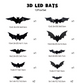3D Halloween LED-natlampe med flagermus til festlige lejligheder, udstillingsvinduer og garagedekoration.