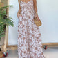 2024 New Floral Hosenträger Jumpsuit mit weitem Bein