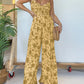 2024 New Floral Hosenträger Jumpsuit mit weitem Bein