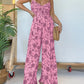 2024 New Floral Hosenträger Jumpsuit mit weitem Bein