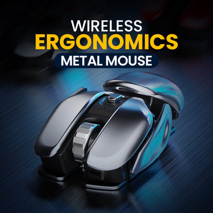 Trådløs ergonomisk metal-mus