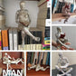 Svensk statue af en moderne læsende kvinde
