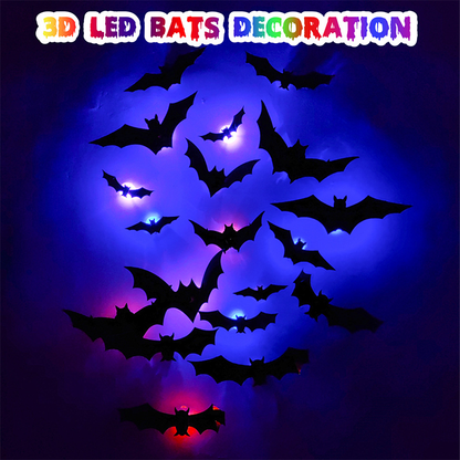 3D Halloween LED-natlampe med flagermus til festlige lejligheder, udstillingsvinduer og garagedekoration.