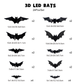 3D Halloween LED-natlampe med flagermus til festlige lejligheder, udstillingsvinduer og garagedekoration.