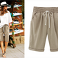 Plus Size Solid Color Elastische Taille Lose Cropped Shorts