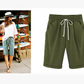 Plus Size Solid Color Elastische Taille Lose Cropped Shorts
