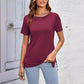 Damen Sommer Casual Seite Schlitz T-Shirt