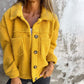 Warm lapel cropped jakke til kvinder