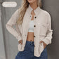 Lässige, einfarbige Strickjacke mit Knopfleiste