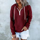 Casual langærmet sweatshirt med halv lynlås til kvinder