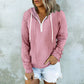 Casual langærmet sweatshirt med halv lynlås til kvinder