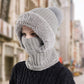 Dame Vinter Én-Del Strikket Hue Tørklæde Maske
