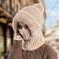 Dame Vinter Én-Del Strikket Hue Tørklæde Maske