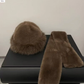 Mongolian Hat-Winter Thick Plush Scarf Hat Warm Set