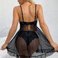 💞Den ultimative fristelse💋Feminint pyjamas-sæt med V-hals og blonder