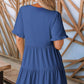 ⏳Begrenzte Zeit 50% Rabatt💥Damen-Stufenkleid mit Rüschenbesatz und V-Ausschnitt👚