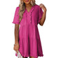 ⏳Begrenzte Zeit 50% Rabatt💥Damen-Stufenkleid mit Rüschenbesatz und V-Ausschnitt👚