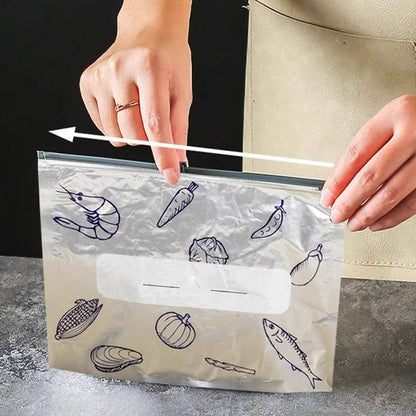 Genanvendelige opbevaringsposer af aluminiumsfolie, der kan lukkes
