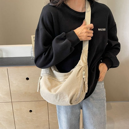 🎉Varmt salg - 50% rabat😍Designer Direct 👜Kvinders mode ensfarvet nylon crossbody håndtaske taske