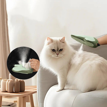 Soigneringshandsker med indbygget spray til katte og hunde