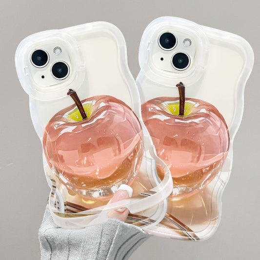 🔥Varmt salg 50% RABAT💕Transparent telefonetui med æblemønster til iPhone