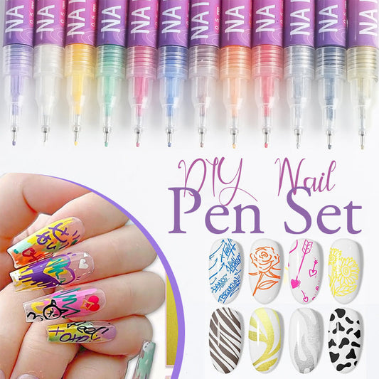 🎁 HET REA 50% ⏳Nagelkonstpennset i 12 färger