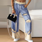 ⏳Begrenzte Zeit 50% Rabatt💥 Patchwork-Denim Elastische Bundweite Beine Hose